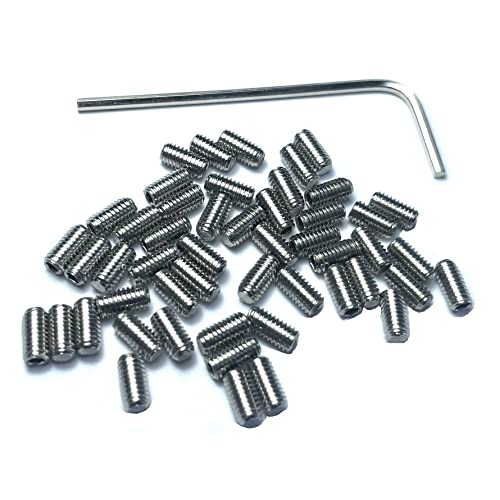 ZDingTech 50 Stück M3 x 6 mm 304 Edelstahl Gitarrensteg Sattel Höhenverstellschrauben für Fender Stratocaster Telecaster Telecaster mit 1,5 mm Schraubenschlüssel, Set Gewindestifte ZDingTech 50 Stück M3 x 6 mm 304 Edelstahl Gitarrensteg Sattel Höhenverstellschrauben für Fender Stratocaster Telecaster Telecaster mit 1,5 mm Schraubenschlüssel, Set Gewindestifte von ZDingTech