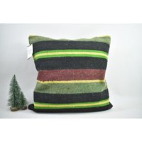 Antikes Kelim Kissen/Handgewebtes Boho Couchkissen 20x20 Sofa Kissenbezug Code 5637 von ZDkilimpillow