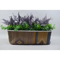 Badezimmer Aufbewahrungsbox, Blumenbehang, Blumentopf Im Freien, Bauernhausdekor, Gartendekor, Handgemachte Kelimpflanze, 7 X 22 Zoll 385 von ZDkilimpillow