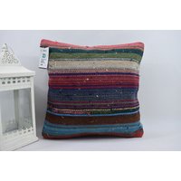 Bank Deko Kissen/Ecke Kelim Boho Dekokissen Handgemachtes Home Decor 16x16 Kissenbezug Code 13311 von ZDkilimpillow