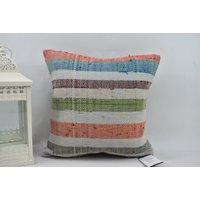 Bank Deko Kissen/Ecke Kelim Boho Dekokissen Handgemachtes Home Decor 16x16 Kissenbezug Code 13503 von ZDkilimpillow