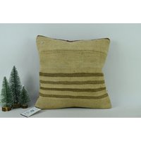 Beige Kelim Kissen/Ethno Bio Geschenkkissen Boho 14x14 Kissenbezug Code 2514 von ZDkilimpillow