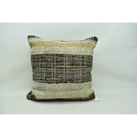 Boho Dekokissen, Handgemachtes Kelimkissen, Rustikales Natürliches Bio-Kelimkissen, 20x20 Kissenbezug, Code 5884 von ZDkilimpillow