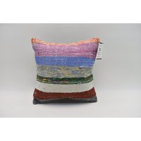 Boho Kelim Kissen/Dekoratives Kelim-Kissen Natürliches 14x14 cm Stammes-Kissen Kelim-Kissenbezug Code 2037 von ZDkilimpillow