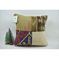 Boho Kissen/Azteken Türkis Kelim Handgemachtes 16x16 Kissenbezug Code 12521 von ZDkilimpillow