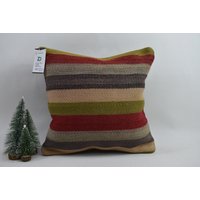 Boho-Kissen/Bio-Kissen Handgemachtes Kissen Sofakissen Kelimkissen 16x16 cm Dekokissen 12997 von ZDkilimpillow