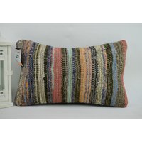 Dekorativer Kelim Kissenbezug/Wollkissen 12x20 cm Kissen Langer Kelimkissenbezug Code 4258 von ZDkilimpillow