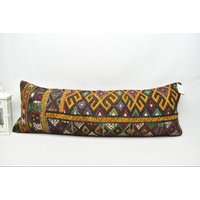 Dekoratives Cecim Kissen Boho Ethno 16x48 Kissenbezug Handgefertigter Geschenk 694 von ZDkilimpillow