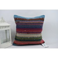 Ecke Kelim Kissen/Boho Dekokissen Handgemachtes 16x16 Kissenbezug Code 13358 von ZDkilimpillow