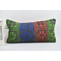 Ethno Dekor Kelim Kissen/Handgemachtes Dekokissen Boho Vintage 12x24 Kissenbezug Code 5396 von ZDkilimpillow