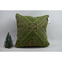 Ethno-Kissen/Handgemachtes Kelim-Kissen Antikes Kissen 18x18 cm Bio-Kissenbezug Code 6515 von ZDkilimpillow