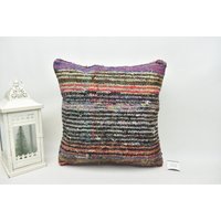 Gestreifter Kelim Kissenbezug/Boho Kissen 18x18 Kode 5013 von ZDkilimpillow