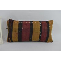 Gestreiftes Kelim Kissen, Boho 10x20 Home Dekor Lendenkissen, Nomadenkissen, Dekokissen, Couch Kissenbezug, Code 3130 von ZDkilimpillow