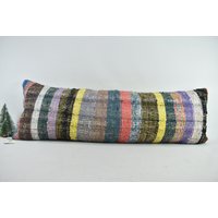 Gestreiftes Kelim-Kissen/Boho Kissen Sitzkissen Gestreifter Kissenbezug 16x48 cm Code 825 von ZDkilimpillow