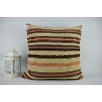 Gewebtes Kelim Kissen/Gestreiftes Handgemachtes Gestreifter 32x32 cm Kissenbezug Code 963 von ZDkilimpillow