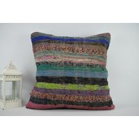 Gestreiftes Kissen/Boho Kelim 28x28 Dekokissen Bodenkissen Wohnung Dekor Kissenbezug Code 998 von ZDkilimpillow