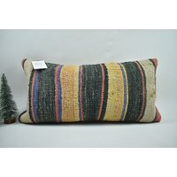 Großes Kelim Kissen/Ottomane Großes Format Boho Handgemachtes 12x24 cm Kissenbezug Code 4968 von ZDkilimpillow