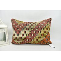 Handgemachter Kelim Kissenbezug, Ethno Kissen, Boho 16x24 Kode 3469 von ZDkilimpillow