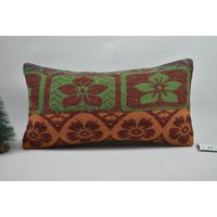 Handgemachter Kelim Kissenbezug/Türkises Kissen Handgemachtes Lendenkissen 10x20 Code 3053 von ZDkilimpillow