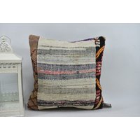 Handgewebtes Dekokissen/Sofa Kelim Kissen Handgemachtes Bankkissen Couchkissen Boho 16x16 Kissenbezug Code 13652 von ZDkilimpillow