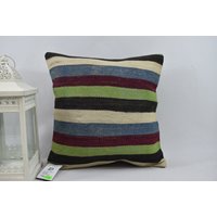 Handgewebtes Kissen/Bio Kelim Handgemachtes Dekokissen Couchkissen Rustikales 16x16 Kissenbezug Code 13434 von ZDkilimpillow