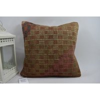 Handgewebtes Kissen/Sofa Kelim 16x16 Kissenbezug Code 13070 von ZDkilimpillow