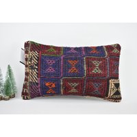 Kelim Kissen/Altes Kelimkissen Boho 12x20 cm Dekokissen Code 4820 von ZDkilimpillow