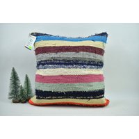 Kelim Kissen/Boho 18x18 cm Großer Nomaden Kissenbezug Stammeskissen Sofakissen Rustikaler Kissenbezug, Code 6293 von ZDkilimpillow