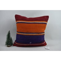 Kelim Kissen/Eckkissen 18x18 Sofakissen Dekokissen Bio Wollkissen Kode 6434 von ZDkilimpillow