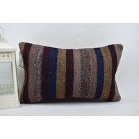 Kelim Kissen/Türkisfarbenes Boho Großes Sofa Handgemachtes 12x20 cm Kissenbezug Code 5462 von ZDkilimpillow