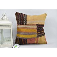 Kelim Kissen Couch/Rustikales Dekokissen 16x16 cm Couchkissen Vintage Kelimkissen Bezug 13731 von ZDkilimpillow