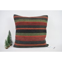 Kelim Kissenbezug/Bio Wollkissen Boho Kissen 18x18 Kode 6324 von ZDkilimpillow