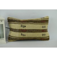 Kelim Kissenbezug/Rustikales Kissen Vintage Boho Natürliches 12x20 cm Code 4622 von ZDkilimpillow
