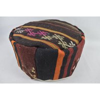 Kilim Bodenpouf, Gartenpouf, Beanbag, Moraccan-Pouff, Bio-Pouf 20x20 Höhe 26cm Code 129 von ZDkilimpillow