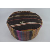 Kilim Bodenpouf Bezug, Boho Pouffe, Gartenpouff, Bodenpouf, Beanbag, Moraccan-Pouff, Bio-Pouf 20x20 Höhe 26cm Code 109 von ZDkilimpillow