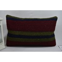 Komfort Kissenbezug/Sofa Kelim Kissen Handgemachtes Wollkissen Dekokissen 12x20 Code 5402 von ZDkilimpillow