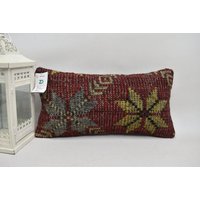 Lumbales Kelim Kissen/Ethno Bankkissen Boho Sofakissen 10x20 Kissenbezug Code 2127 von ZDkilimpillow