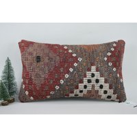 Natürlicher Kelim Kissenbezug/Handgemachtes Kissen Kelimkissen 12x20 Sofa Handgemachter Code 4757 von ZDkilimpillow