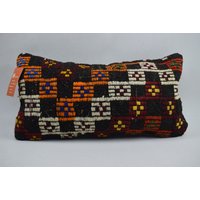 Natürliches Kelim-Kissen/Natürliches Boho-Kissen Dekoratives 10x20 cm Kissenbezug Code 2945 von ZDkilimpillow