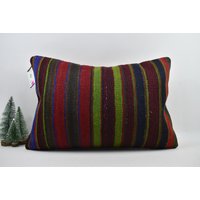 Natürliches Kelimkissen/Lendenkissen Boho-Kissen Dekokissen 16x24 cm Kissenbezug Code 3802 von ZDkilimpillow