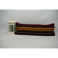Oranges Kelim Kissen Vintage Azteken Kissenbezug Azteken-Muster Code 2308 von ZDkilimpillow