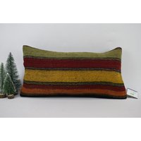 Outdoor Kelim Kissen/10x20 cm Großer Kelimkissen Lumbales Nomadenkissen Kelimkissenbezug Deko Code 2933 von ZDkilimpillow