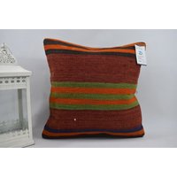 Rustikales Dekokissen/Ecke Kelim Kissen Boho Handgemachtes 16x16 cm Code 13399 von ZDkilimpillow