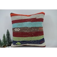 Sofa Kelim Kissenbezug/Handgemachtes Kissen Natürliches 16x16 Eckkissen Code 12792 von ZDkilimpillow