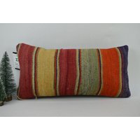 stammes-Kissen/Handgemachtes Kelim-Kissen Boho-Dekor Dekokissen 10x20 cm Zierkissen Lumbales Kissen Sofakissen Code 2968 von ZDkilimpillow