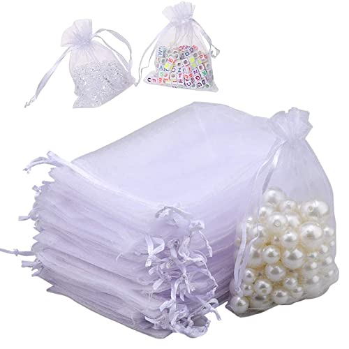 100 Stück Organza-Geschenktüten,Schmuckbeutel,Süßigkeitenbeutel, transparente Beutel mit Kordelzug,perfekt für Hochzeit, Weihnachten, Geburtstag, Jubiläum (10 x 15 cm/4 x 6 Zoll) von ZEACCT