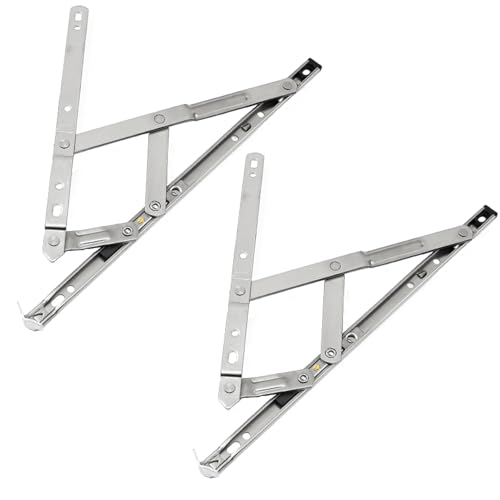 2-Teiliges Universal-Fensterscharnier-Set, Aluminium Profilierte Fenster Scharnier, Fenster-Reibungsscharniere, Fenster-Reibungsscharniere aus Edelstahl, 30,5 cm (12 Zoll) Edelstahl Ohne Griff von ZEACCT