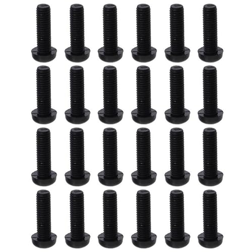 24-Teiliges Set von Innensechskantschrauben, Muttern und Bolzen, Rundkopfschrauben, Rundkopfbolzen, Nylonbolzen, Nylonschrauben, M6, Unterstützungen, Verstärkungen (Schwarz) von ZEACCT