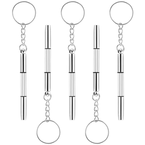 5 Stück Multifunktions-Brillenschraubendreher, Multifunktions-Sonnenbrillen-Schraubendreher, Brillen Schraubenzieher, Brillen Screwdriver, für Brillen, Uhren usw Reparaturwerkzeuge (Silber) von ZEACCT
