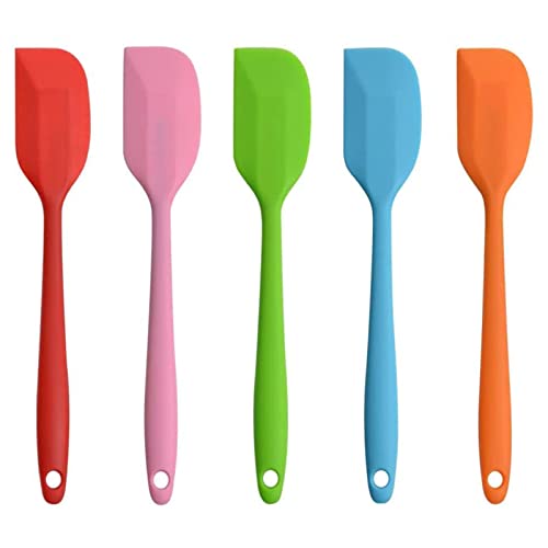 5 Stück Silikon Spatel Set Teigschaber Set Küche Spatula Antihaft Gummi Schaber Hitzebeständig Spatulas Hitzebeständig bis 500°F Silikon Spachtel mit Metallkern Ideal für Kochen und Backen von ZEACCT